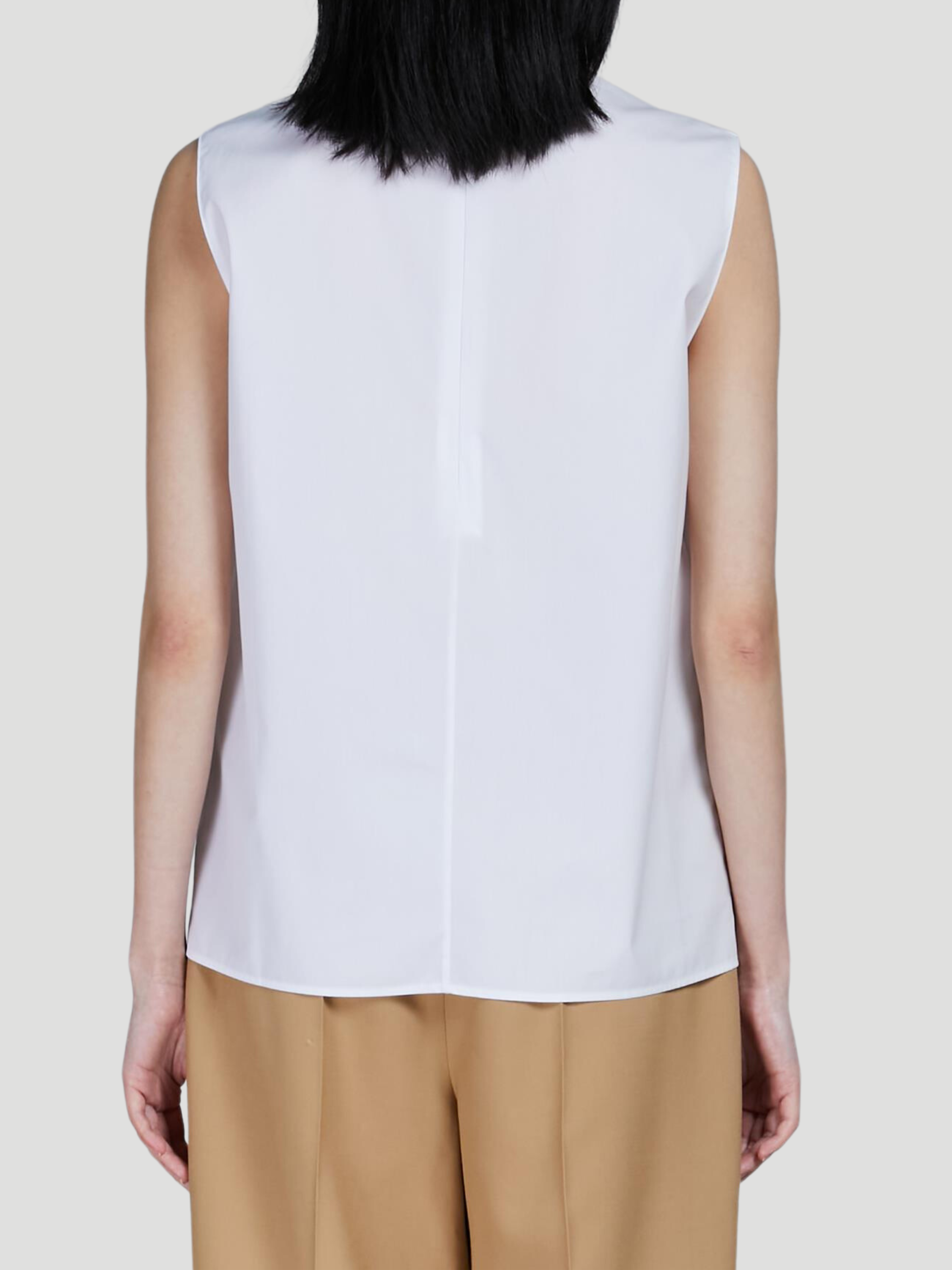 Cotton Poplin Sleeveless Pleated-Front Top,MARNI,- Fivestory New York