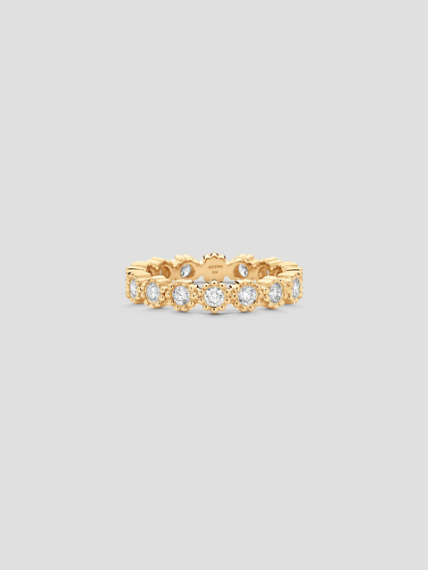 Isadora Floret Yellow Gold Full White Diamond Ring,Sara Weinstock,- Fivestory New York