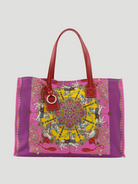 Pink Toy Horses Printed Tote Bag,Rani Arabella,- Fivestory New York