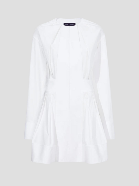 White Eco Poplin Mini Dress,PROENZA SCHOULER,- Fivestory New York