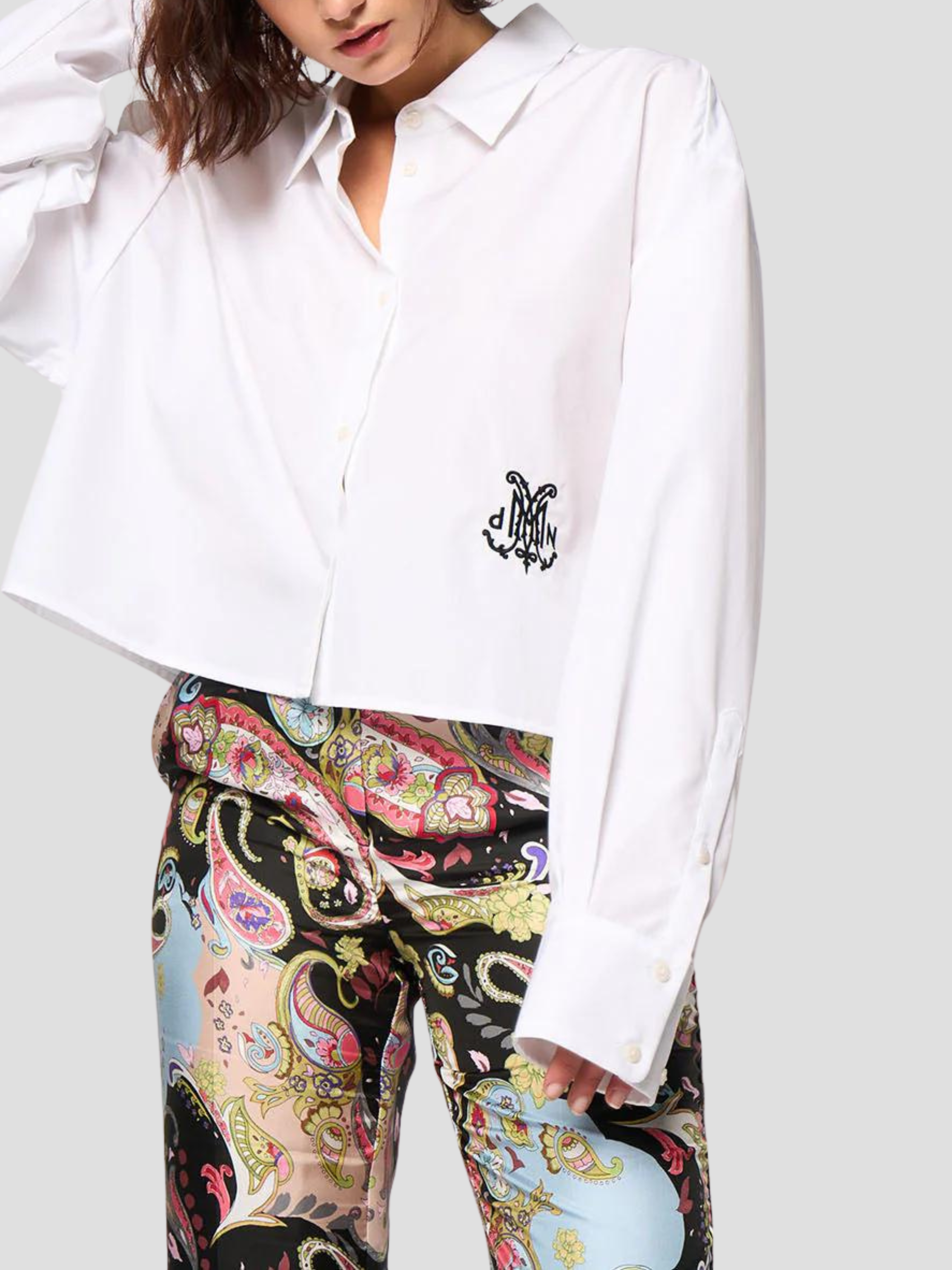 Baby Chloe Shirt White Embroidered Ciel Logo,DMN,- Fivestory New York