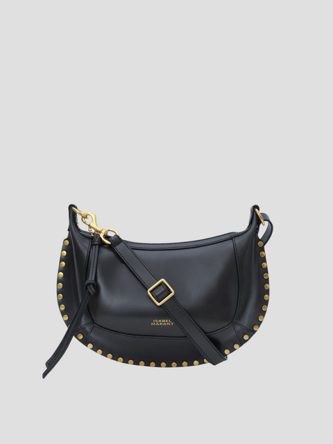 Oskan Moon Leather Handbag in Black,Isabel Marant,- Fivestory New York