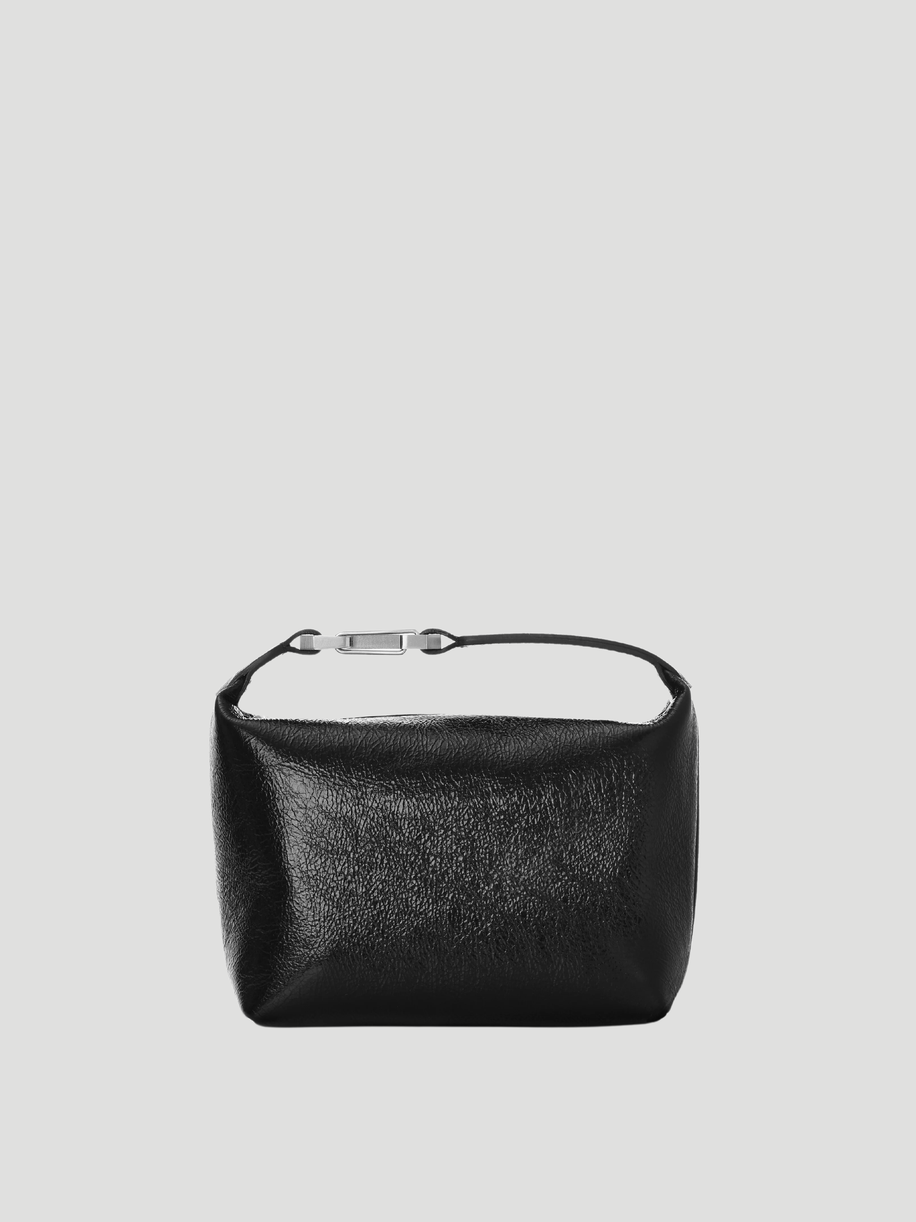 Moon Bag in Black Metallic Leather,Eera,- Fivestory New York