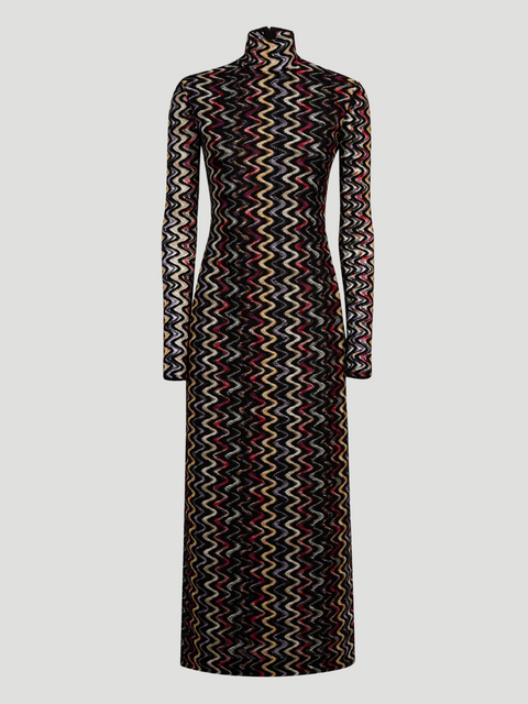 Zig-Zag Knit Pattern Midi Dress,MISSONI,- Fivestory New York