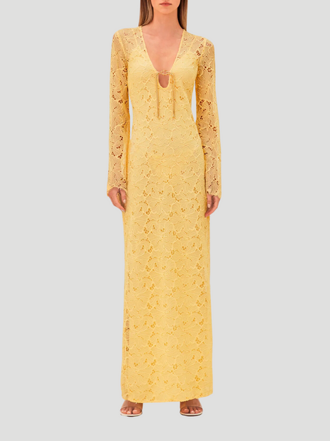 Sariyah Yellow Lace Dress,Alexis,- Fivestory New York