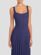 Ellison Navy Sleeveless Midi Dress,Staud,- Fivestory New York