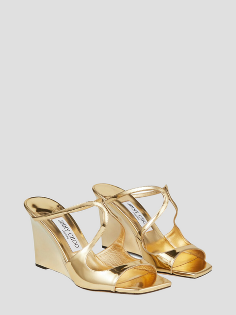 Anise 75mm Gold-Leather Wedge Sandal,Jimmy Choo,- Fivestory New York