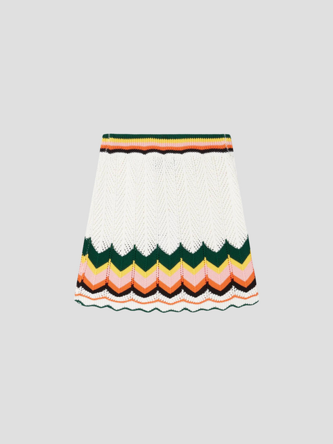 Chevron Lace Skirt,CASABLANCA,- Fivestory New York