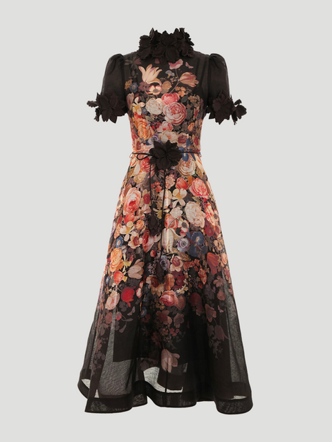 Luminosity Liftoff Flower Midi Dress,ZIMMERMANN,- Fivestory New York