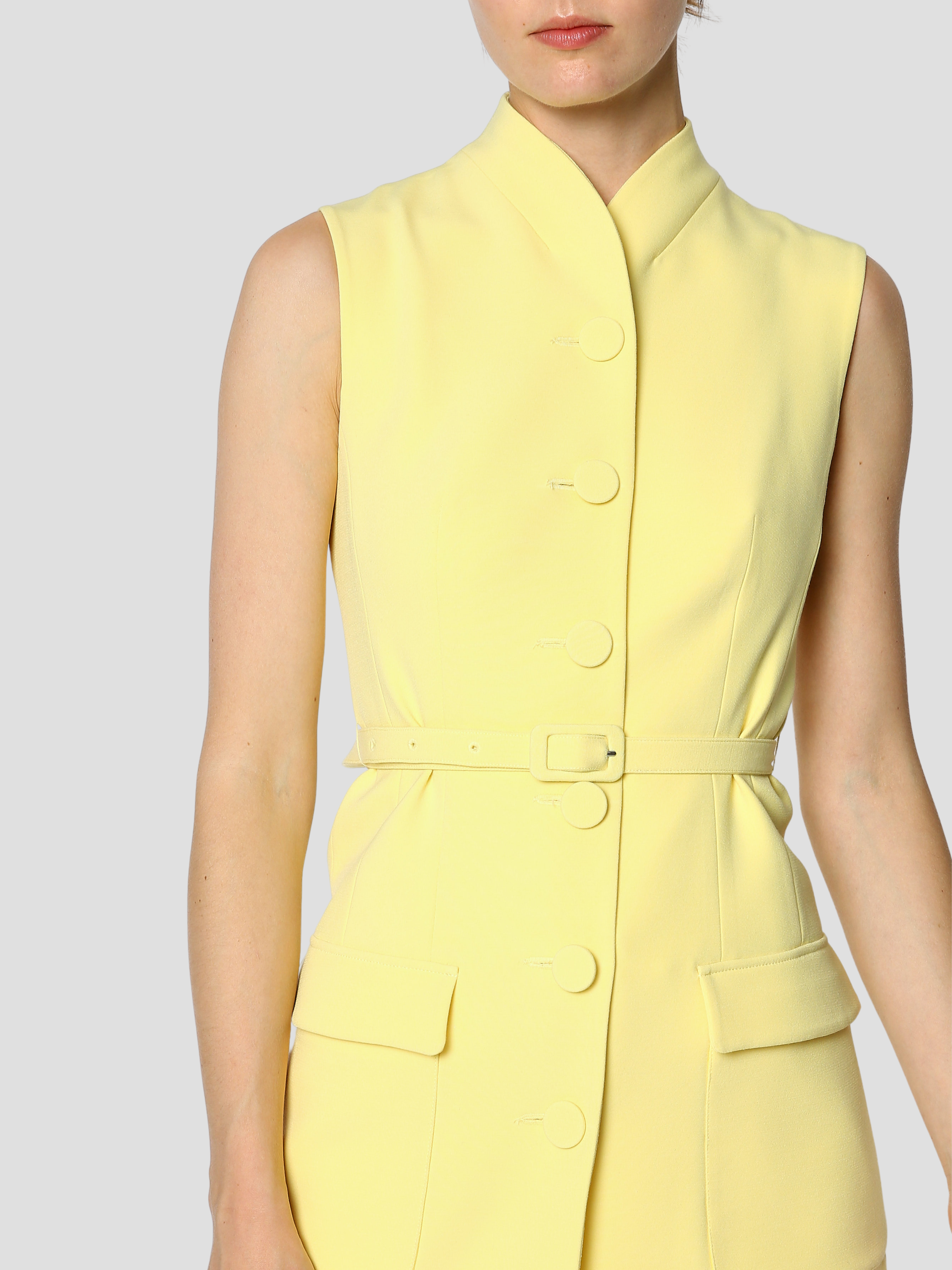 Yellow Paige Sleeveless Jacket,Huishan Zhang,- Fivestory New York