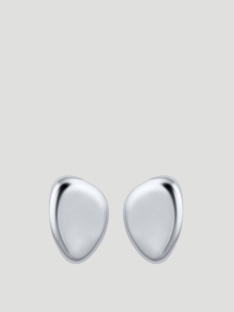 Small Oval Earring Rhodium,Christina Caruso,- Fivestory New York