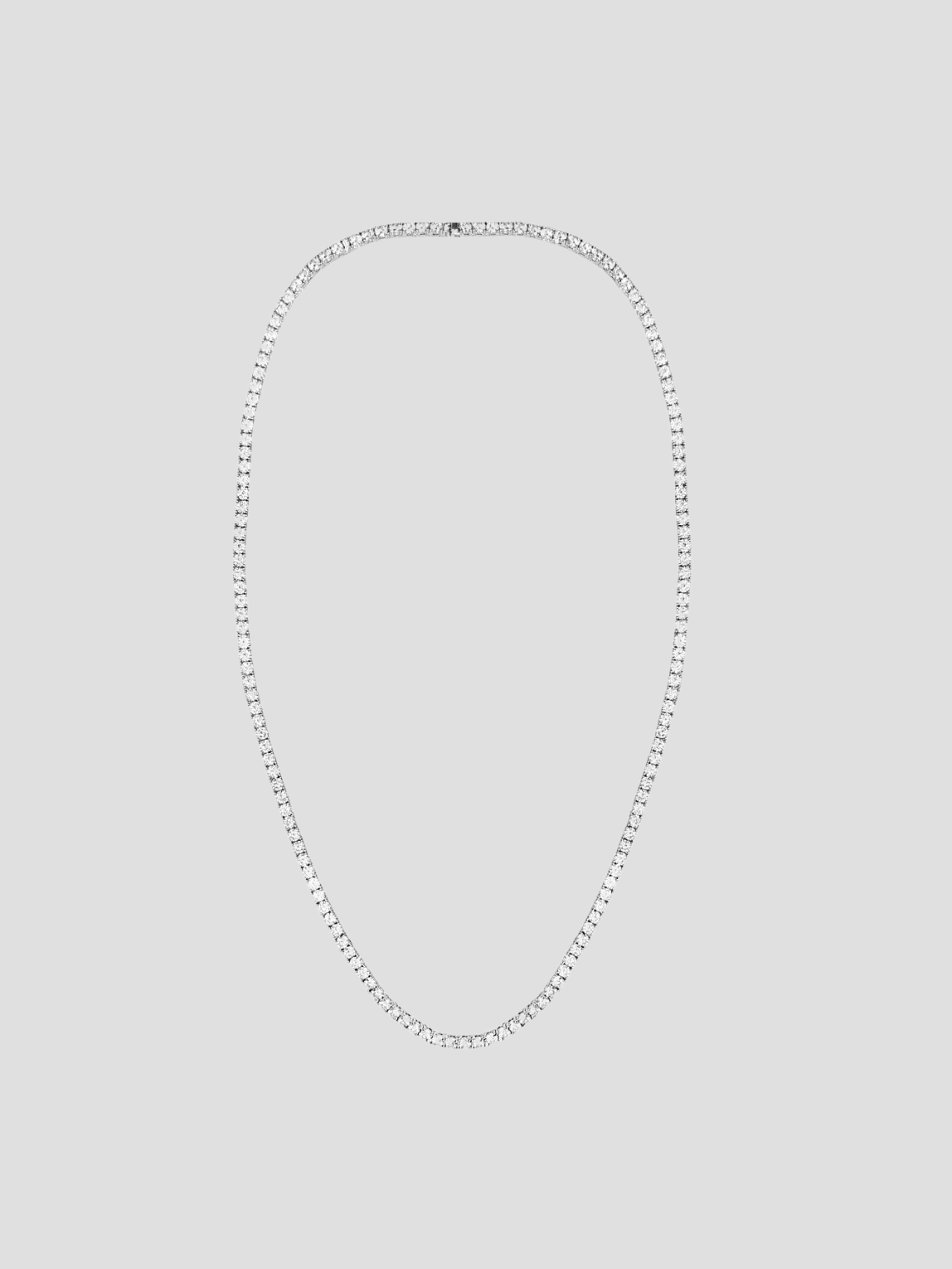 24" Rhodium Tennis Necklace,elaMariie,- Fivestory New York