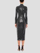 Silver Long Sleeve Turtleneck Dress,Prabal Gurung,- Fivestory New York