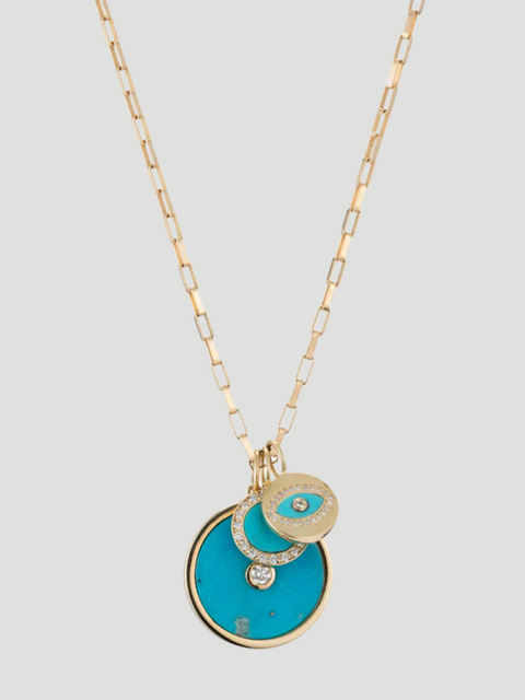 Turquoise, Gold & Diamond Charms Necklace Set,Ali Grace Jewelry,- Fivestory New York
