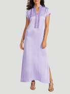 Meg 54" Cap Sleeve Caftan in Lilac,Bella Tu,- Fivestory New York