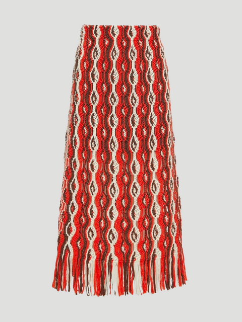 Drew Macrame Knit Midi Skirt,SEA,- Fivestory New York
