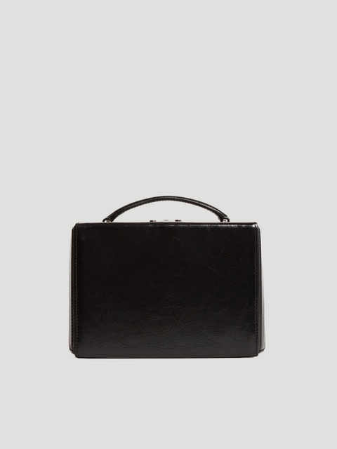 Black Crinkled Leather Grace Box Bag,Mark Cross,- Fivestory New York