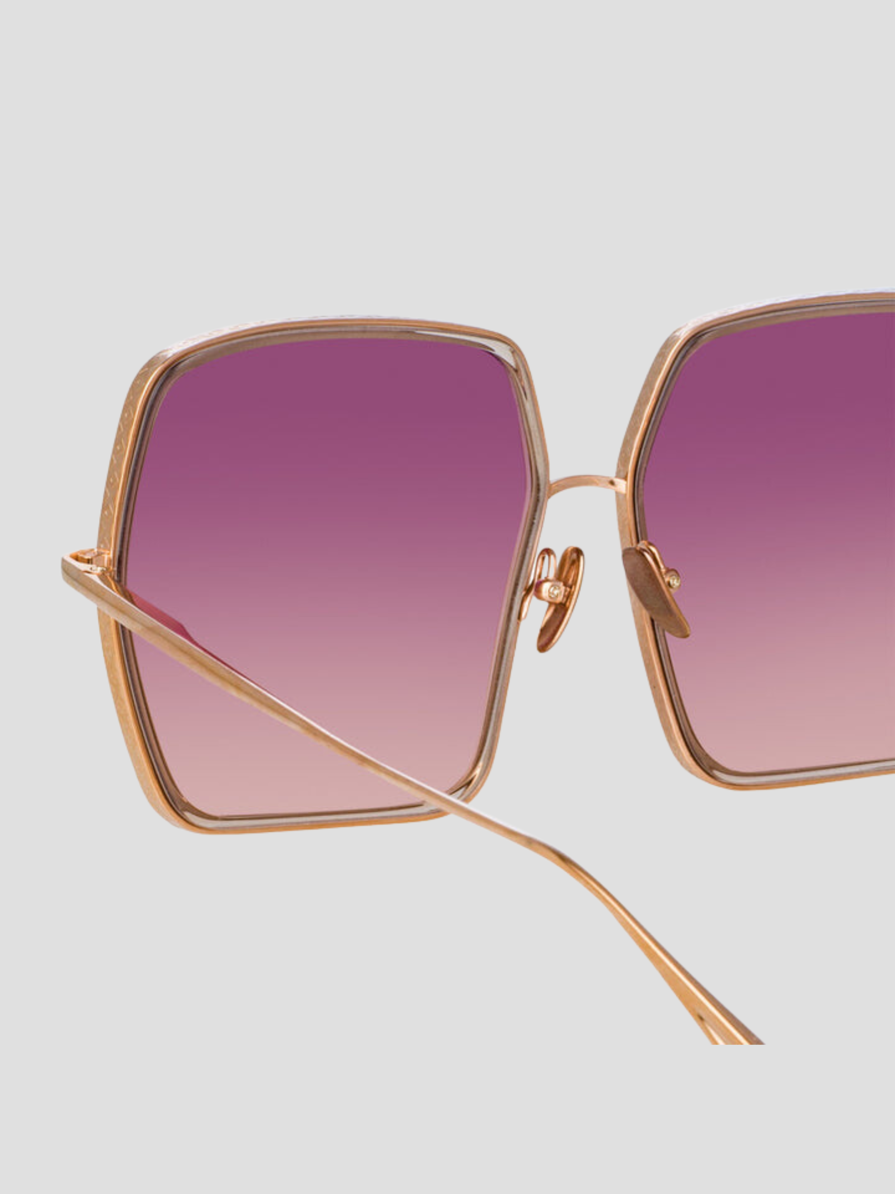 Camaro Oversized Sunglasses in Rose Gold and Wine,Linda Farrow,- Fivestory New York