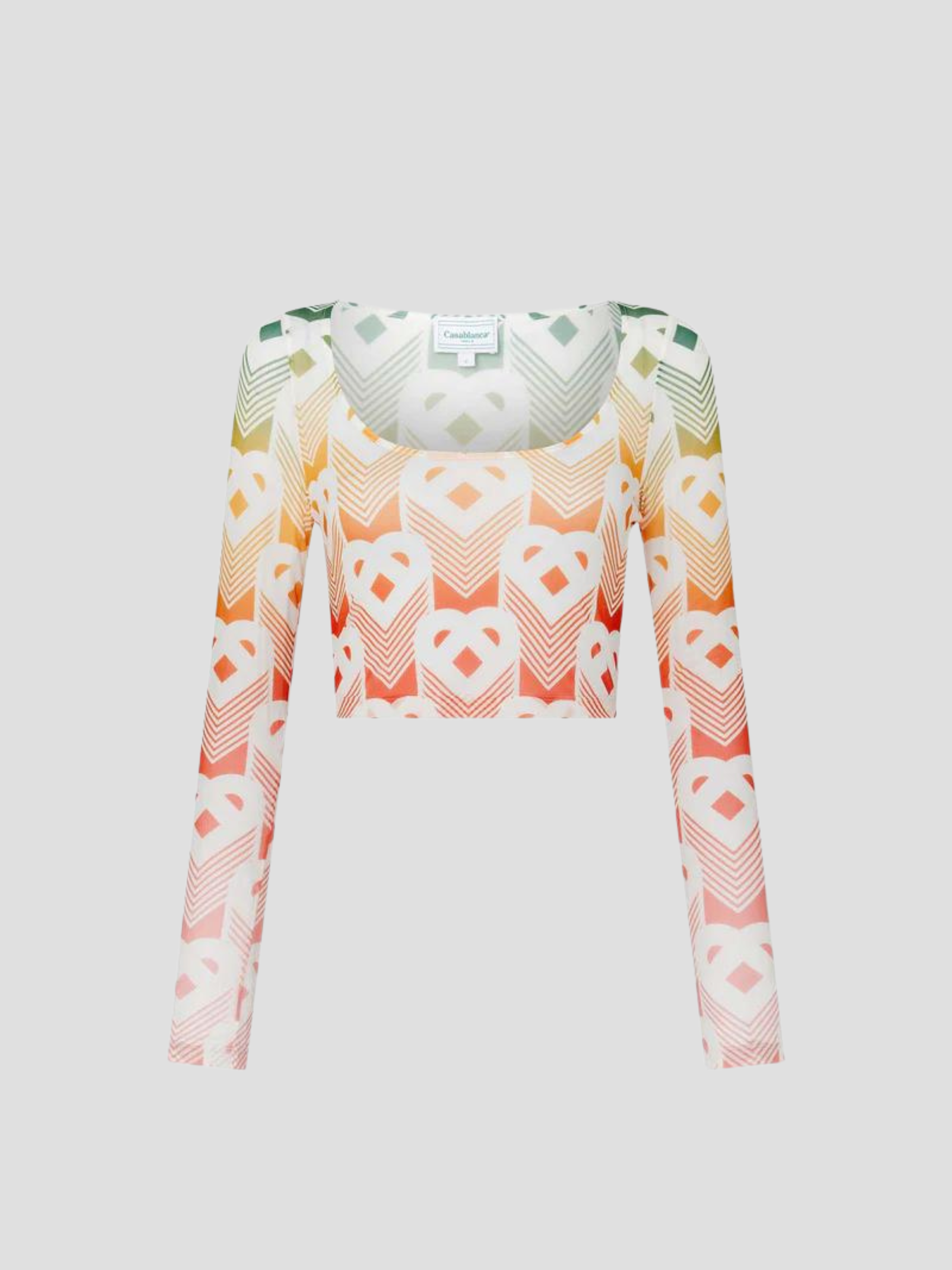 Gradient Heart Monogram Mesh Top,CASABLANCA,- Fivestory New York