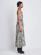 Frida Halter Dress In Printed Sheer Pleated Chiffo,PROENZA SCHOULER,- Fivestory New York