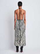 Frida Halter Dress In Printed Sheer Pleated Chiffo,PROENZA SCHOULER,- Fivestory New York