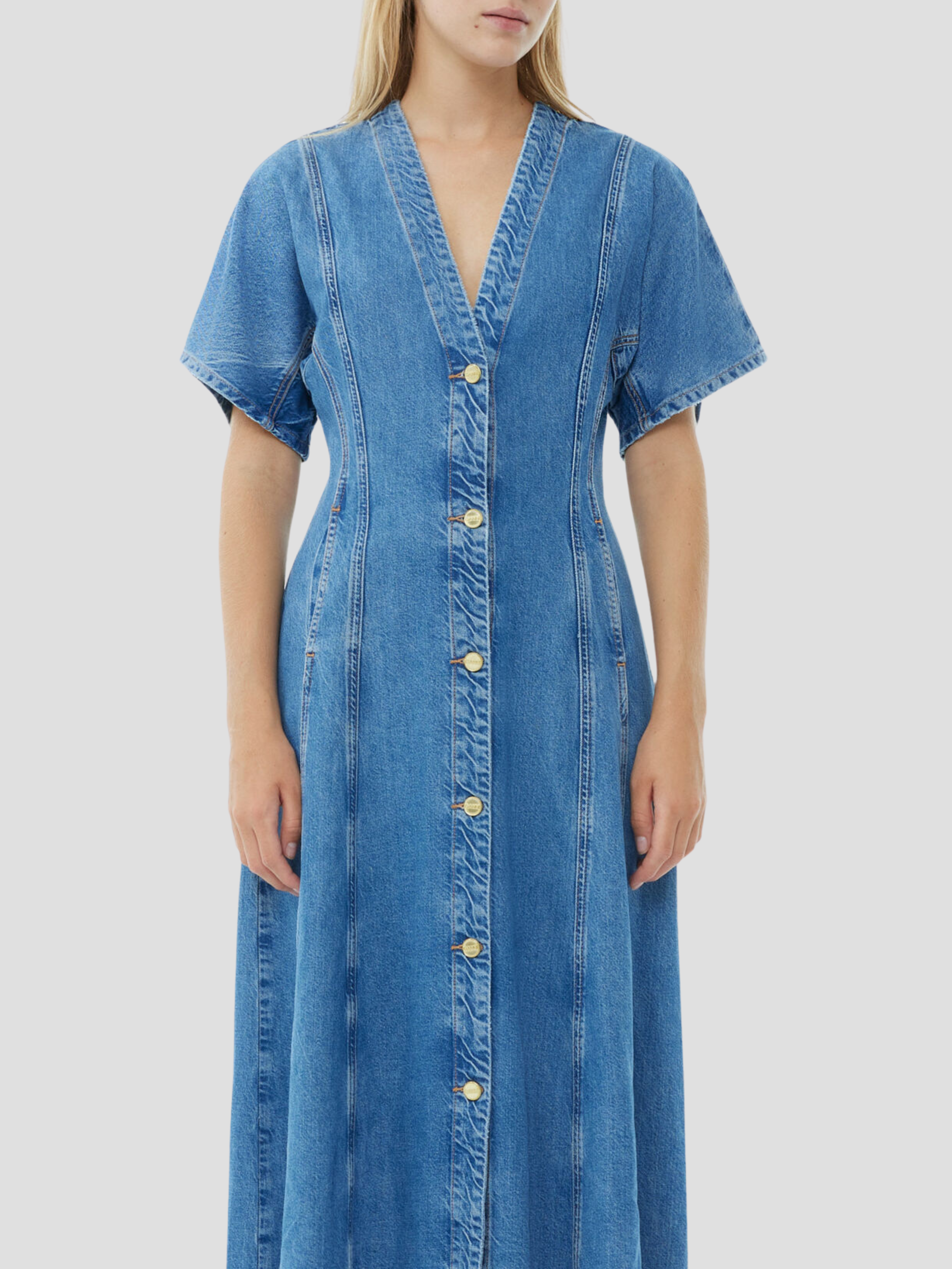 Future Denim Maxi Dress,Ganni,- Fivestory New York