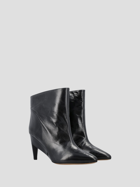 Dylvee Black Leather Ankle Boot,Isabel Marant,- Fivestory New York