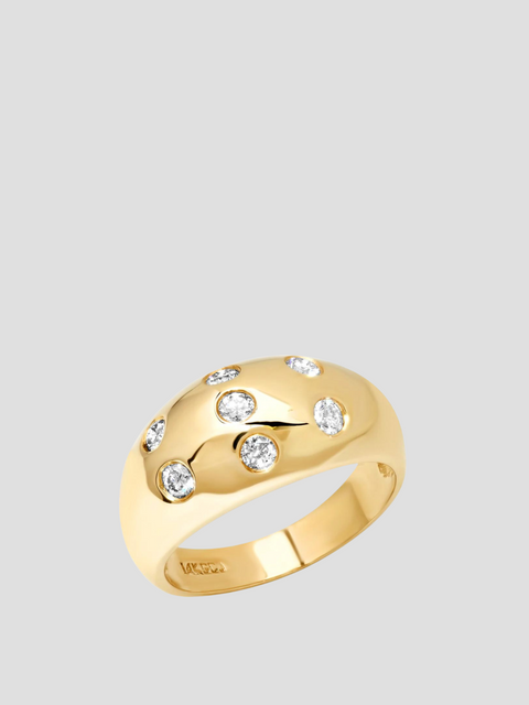 14K YG Large Diamond Dome Ring,Sig Ward Jewelry,- Fivestory New York
