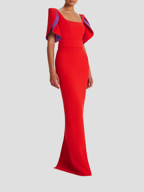 Dara Scarlet Red Long Dress,SAFIYAA,- Fivestory New York