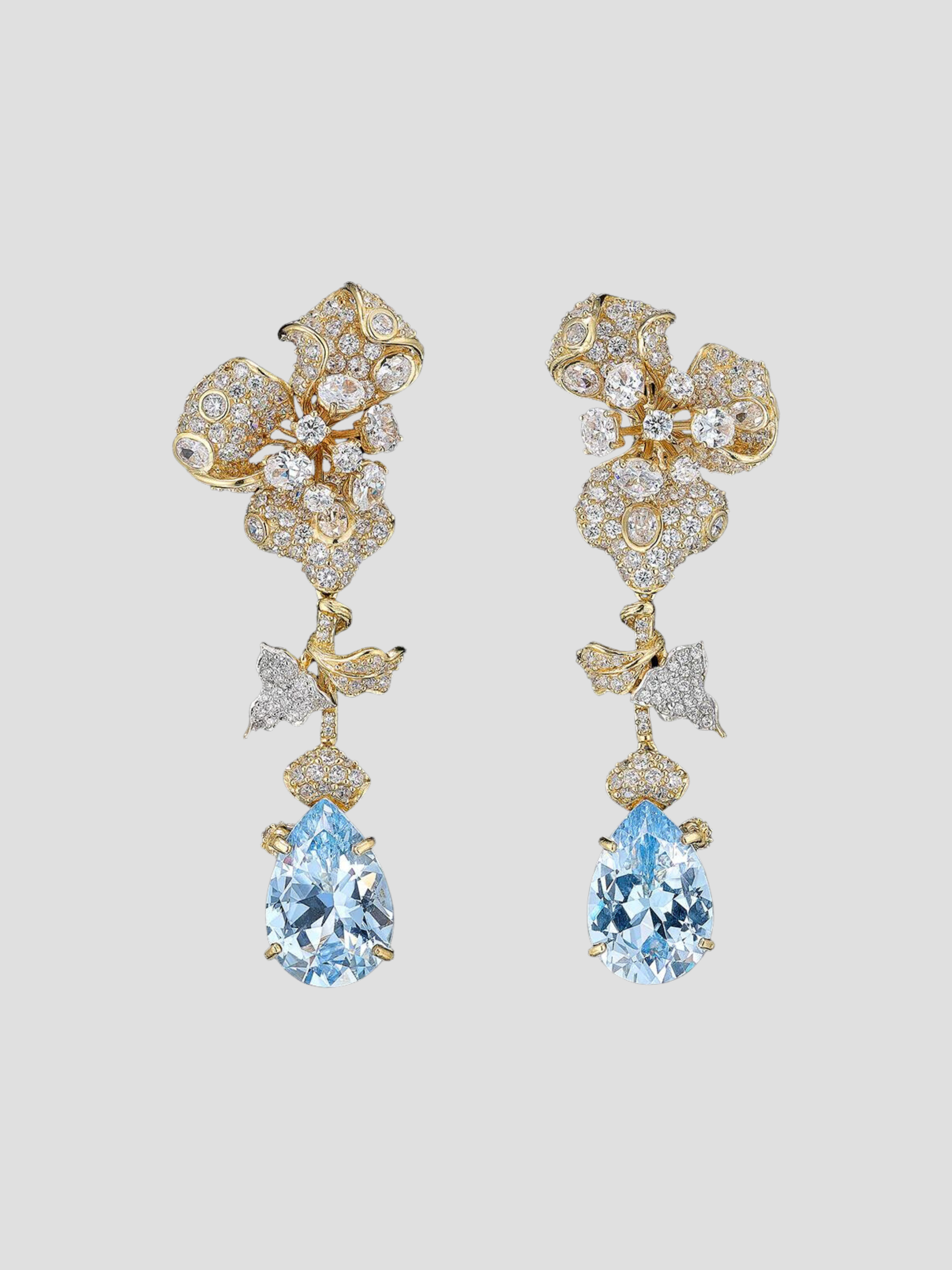 Aqua Orchard Earrings,Anabela Chan,- Fivestory New York