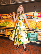 Veronica Dress in Yellow Cornelia St Rose Print,MAE NEW YORK,- Fivestory New York