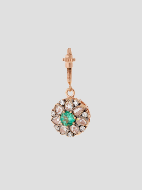 Floral Charm in Pink Gold/Emerald/Diamond,Selim Mouzannar,- Fivestory New York