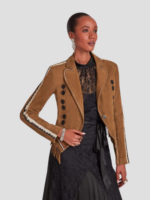Zola Fitted Jacket in Tan,Temperley London,- Fivestory New York