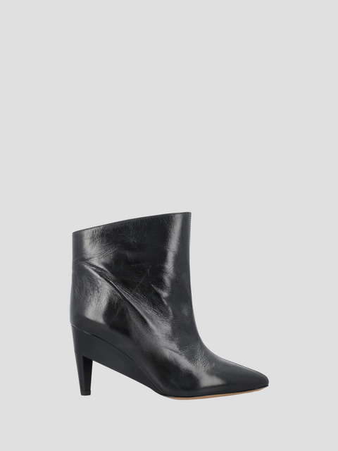 Dylvee Black Leather Ankle Boot,Isabel Marant,- Fivestory New York