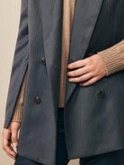 Oversized Men's Double-Breasted Gray Blazer,Twp,- Fivestory New York