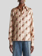 Multi-Print Silk Shirt in Ivory,Etro,- Fivestory New York