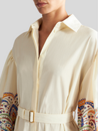 White Belted Midi Shirt Dress,ETRO,- Fivestory New York