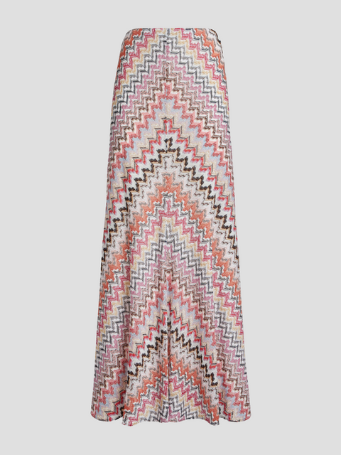 Pink Multi Wavy Zig Zag Midi Skirt,MISSONI,- Fivestory New York