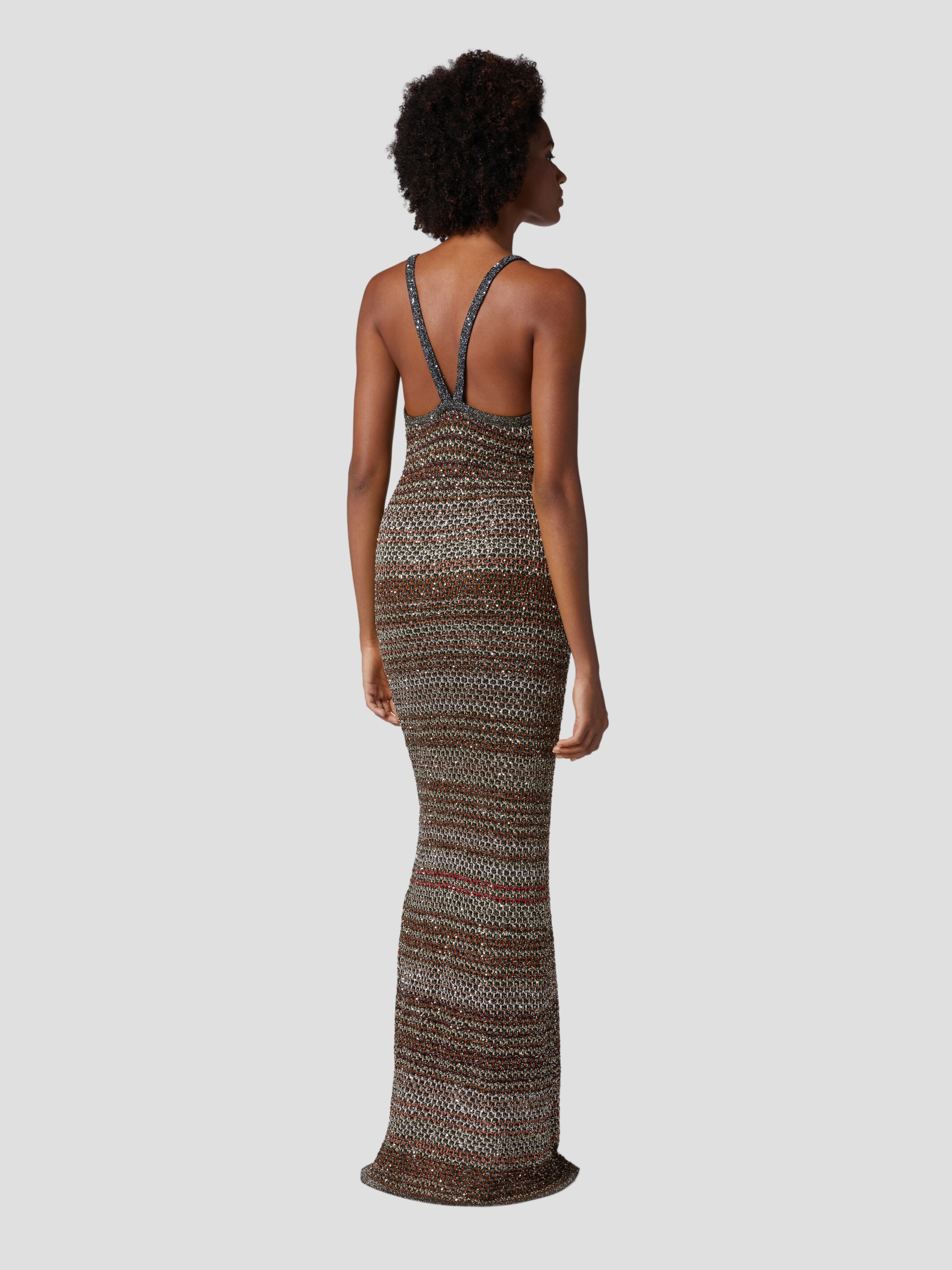 Black Multicolor Mesh Knit Midi Dress with Sequins,MISSONI,- Fivestory New York