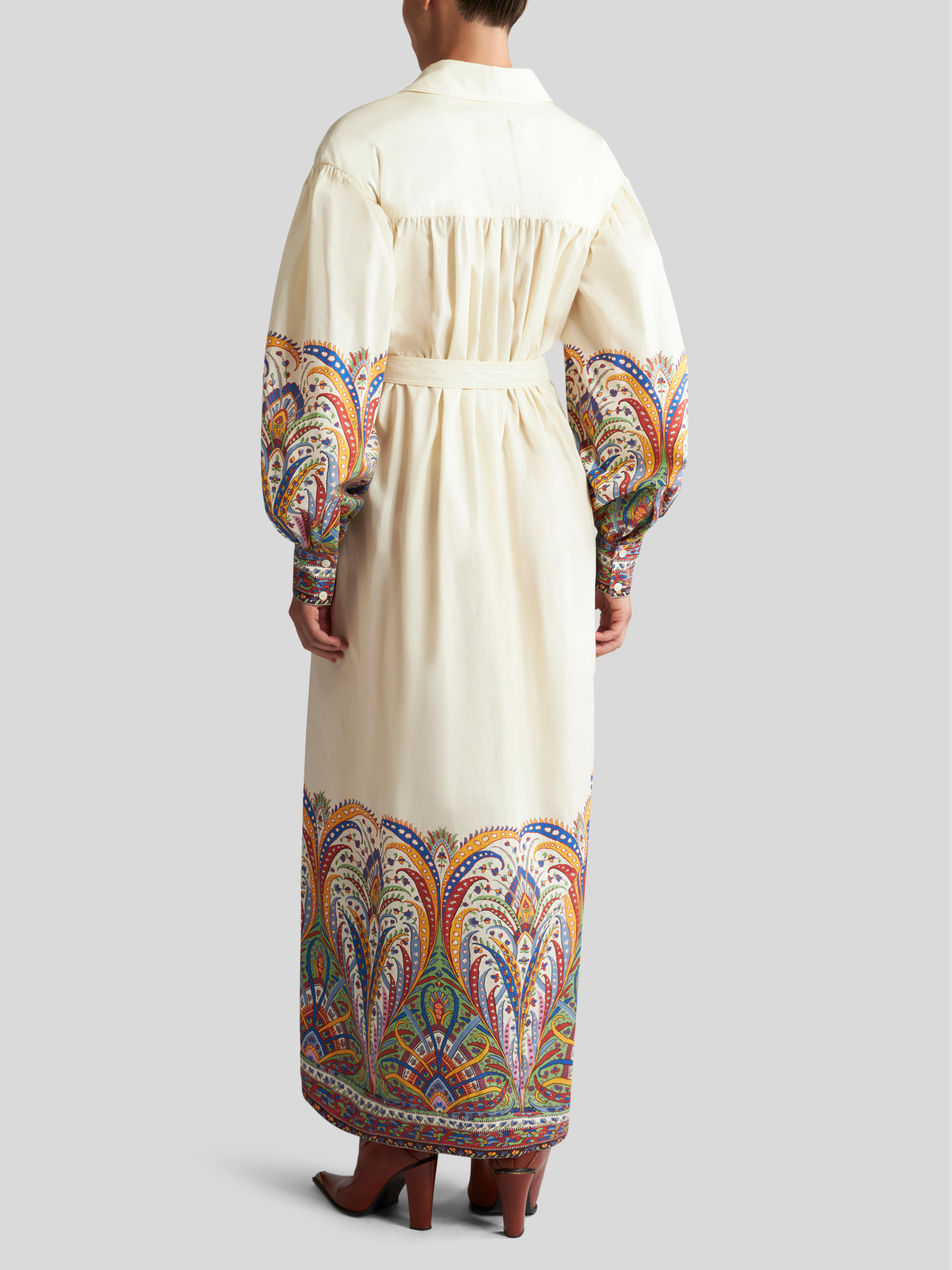 White Belted Midi Shirt Dress,ETRO,- Fivestory New York