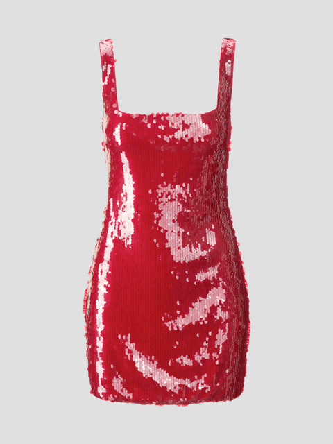 Eclipse Red Sequin Mini Dress,Staud,- Fivestory New York