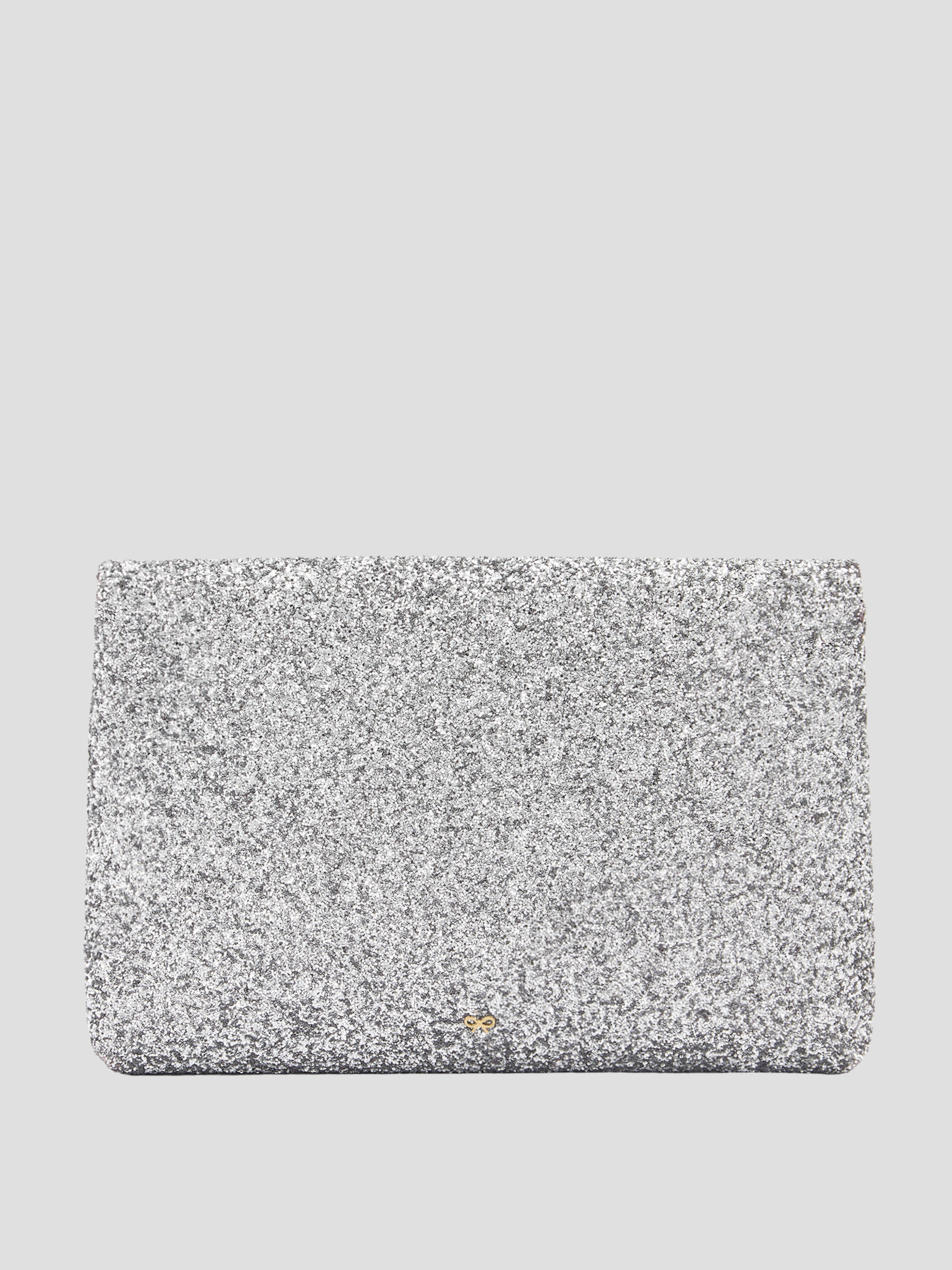 Silver Valorie Clutch in Glitter,Anya Hindmarch,- Fivestory New York