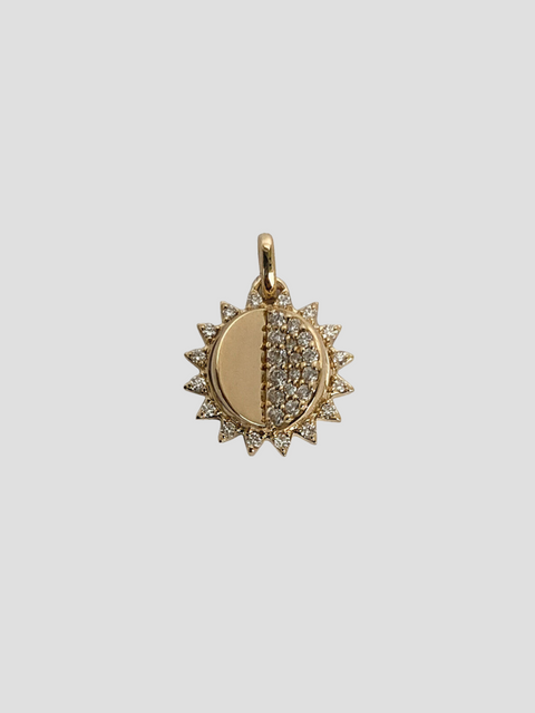 Memento Gold & Diamond Sun Charm Pendant,Ri Noor,- Fivestory New York