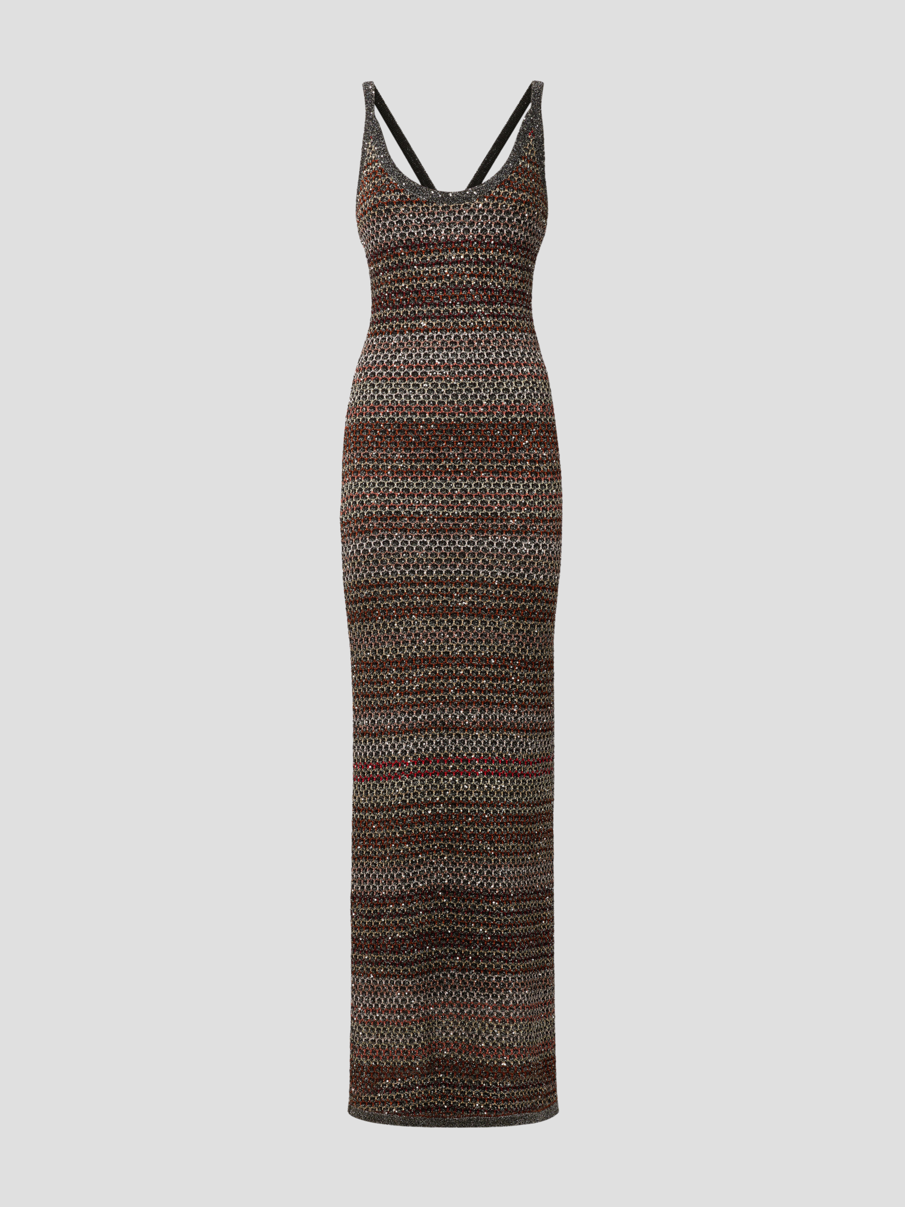 Black Multicolor Mesh Knit Midi Dress with Sequins,MISSONI,- Fivestory New York