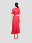 Red Flutter Sleeve Cut-Out Dress,PRABAL GURUNG,- Fivestory New York