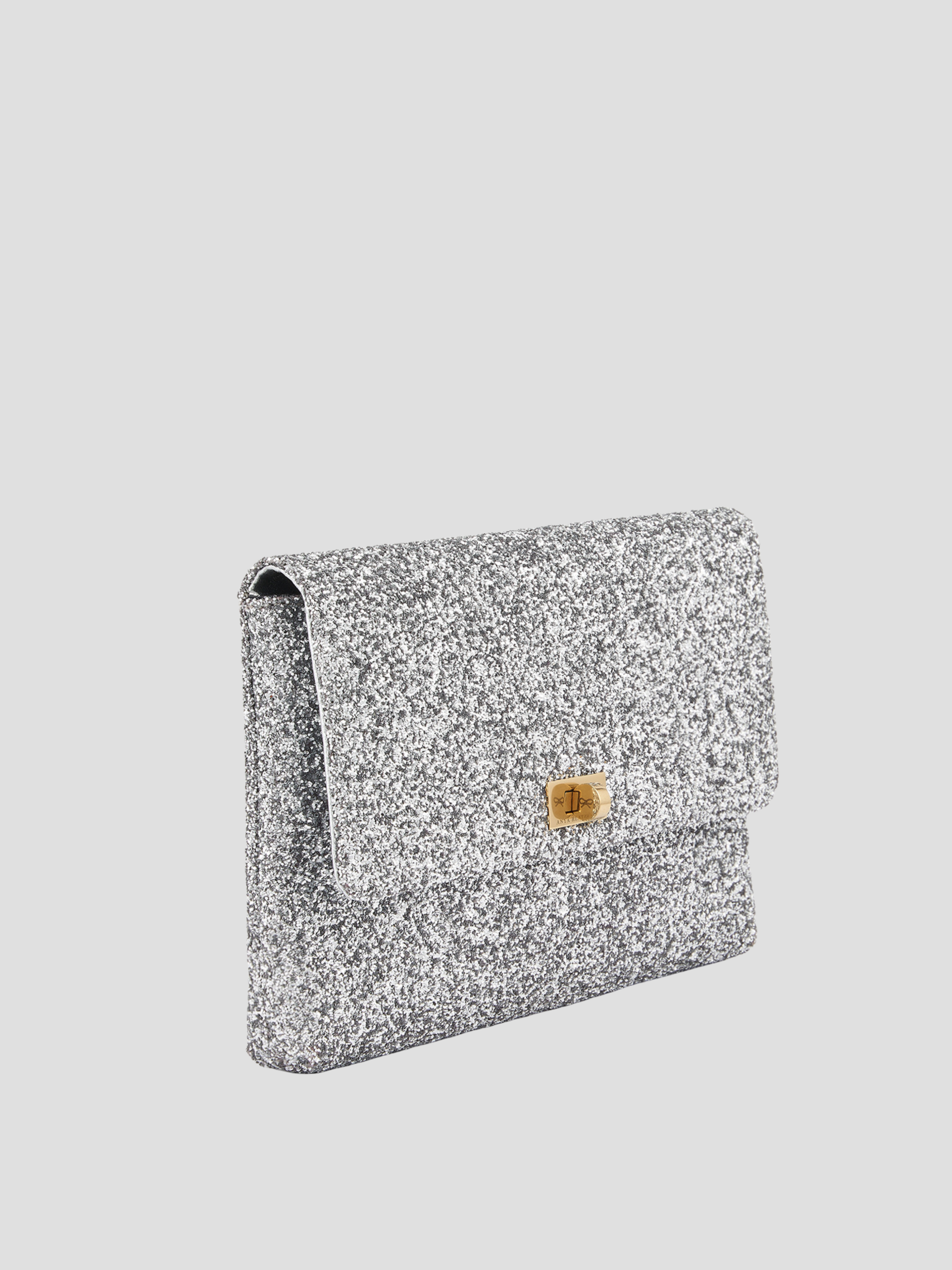 Silver Valorie Clutch in Glitter,Anya Hindmarch,- Fivestory New York