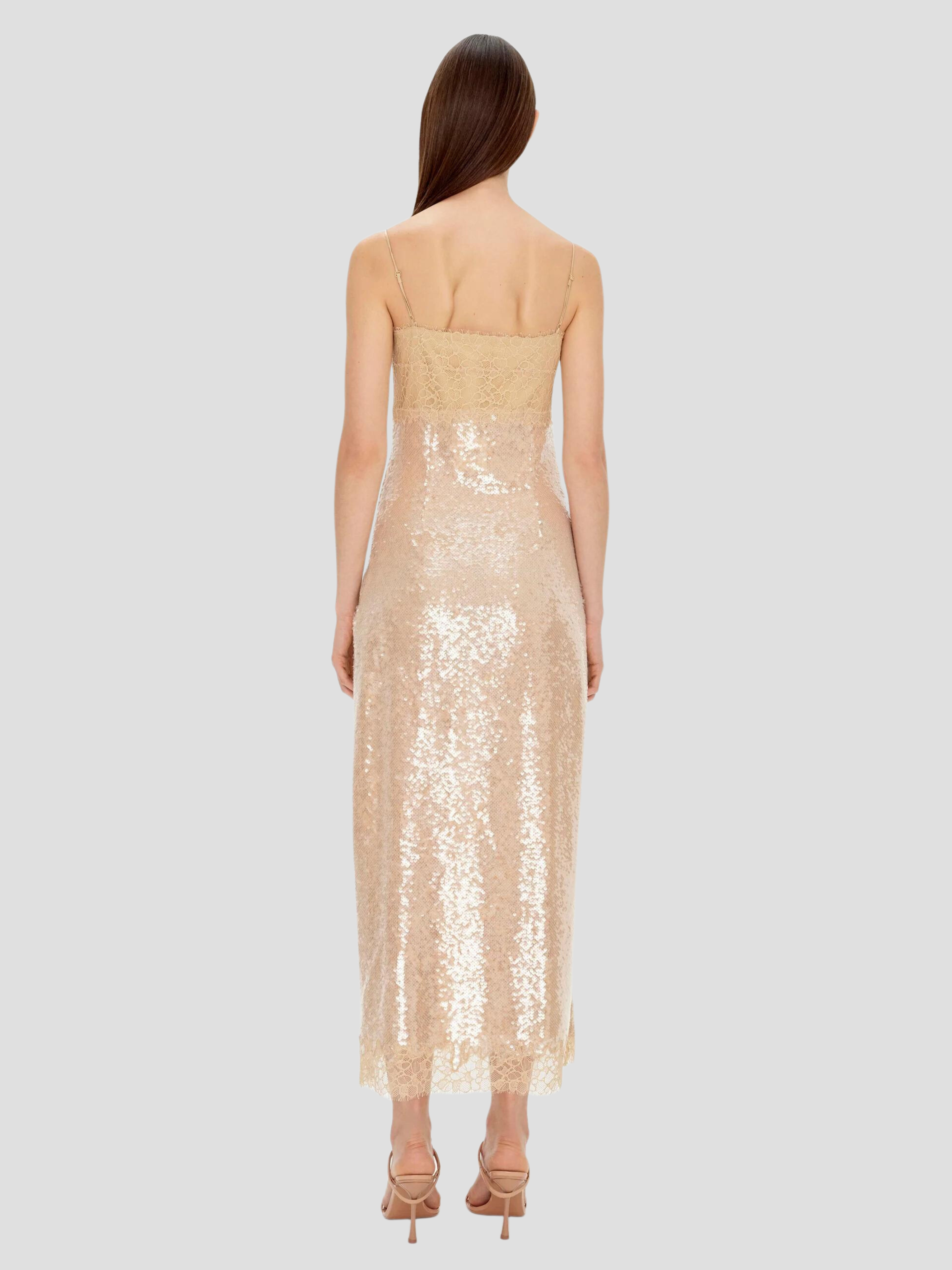 valentina gold sequin long sleeve maxi dress ZUHAIR MURAD Wrap-effect Embellished Tulle Gown - Women - Gold Dresses