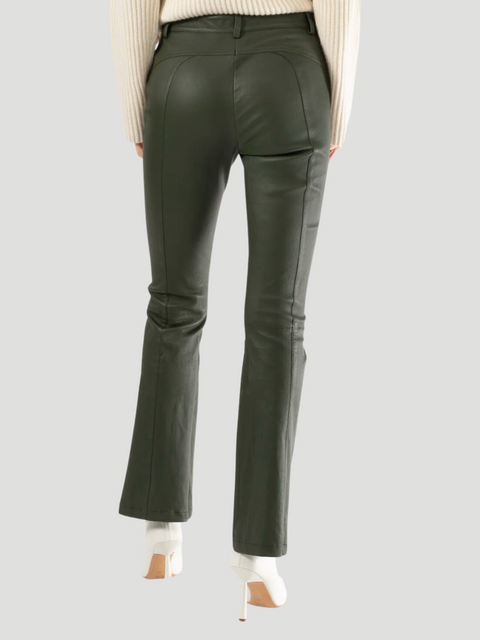 Morrison Leather Pant in Olive,Twp,- Fivestory New York