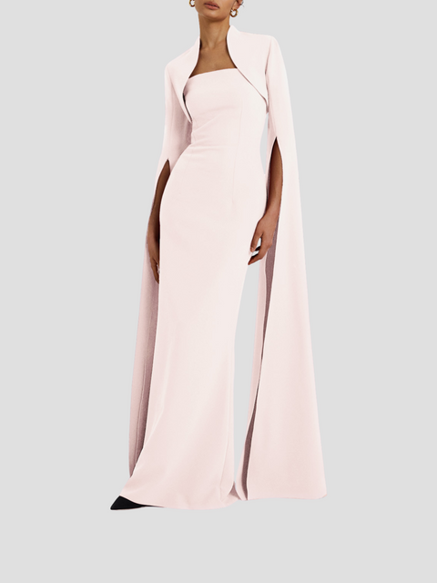 Amari Pale Pink Bolero With Soshin Dress,SAFIYAA,- Fivestory New York