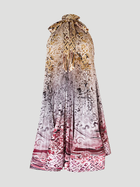 Poly Cirrus Cloud Printed Sating-Chiffon Mini Dress,Mary Katrantzou,- Fivestory New York